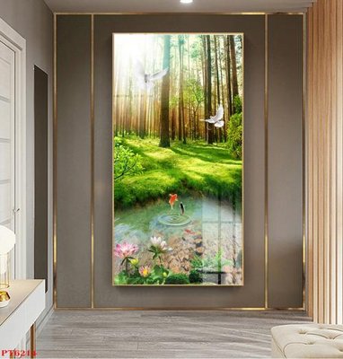 File tranh ảnh gốc Tranh sơn thủy thác nước PT6214 dùng cho in khổ lớn