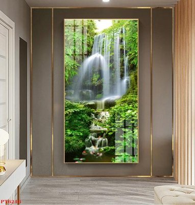 File tranh Tranh sơn thủy thác nước PT6216 (bản gốc) in canvas