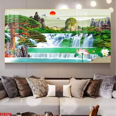 Tải file Tranh sơn thủy thác nước PT6220 (gốc) in ấn chất lượng