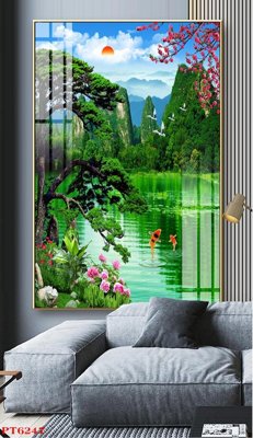 Tải file gốc Tranh sơn thủy thác nước PT6247 (in không vỡ ảnh)