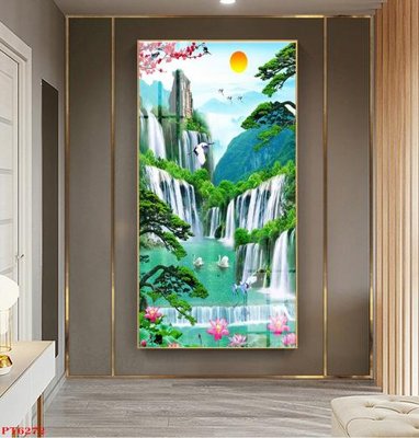 File gốc Tranh sơn thủy thác nước PT6272 (PSD/TIFF) độ phân giải cao