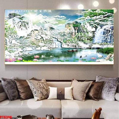 Tải file Tranh sơn thủy thác nước PT6306 (gốc) để in ấn ngay