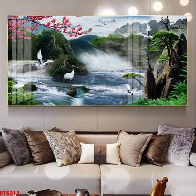 File gốc Tranh sơn thủy thác nước PT6313 (PSD/TIFF) độ phân giải cao