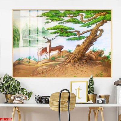 Ảnh gốc Tranh sơn thủy thác nước PT6317 (siêu chi tiết) để in ấn