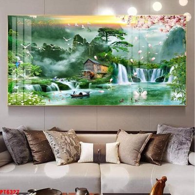File gốc Tranh sơn thủy thác nước PT6327 (PNG) chất lượng cao
