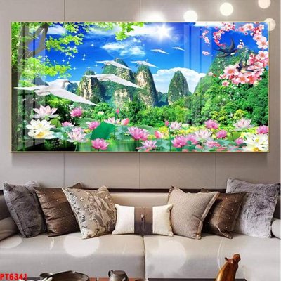 Tải file gốc Tranh sơn thủy thác nước PT6341 (bản PSD) đầy đủ layer