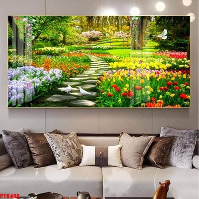 File PSD Tranh sơn thủy thác nước PT6405 (chất lượng in ấn)