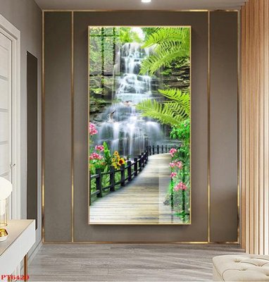 Tải file Tranh sơn thủy thác nước PT6420 (gốc) in trên mọi chất liệu