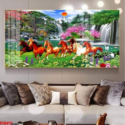 File in mica Tranh sơn thủy thác nước PT6427 (bản gốc) sắc sảo