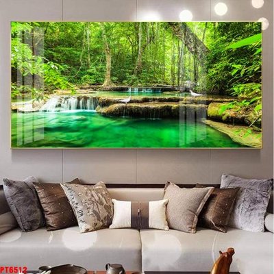 File tranh ảnh gốc Tranh sơn thủy thác nước PT6512 dùng cho in khổ lớn