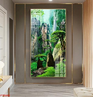 File gốc Tranh sơn thủy thác nước PT6602 (PNG) trong suốt (transparent)