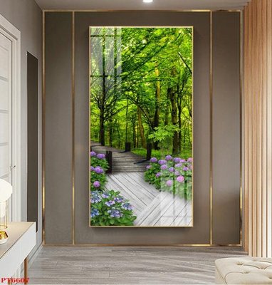 Download file gốc Tranh sơn thủy thác nước PT6607 (in lụa) cao cấp