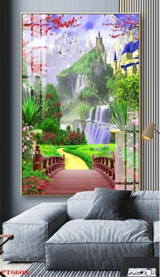 File tranh Tranh sơn thủy thác nước PT6608 (ảnh gốc) sắc nét hoàn hảo