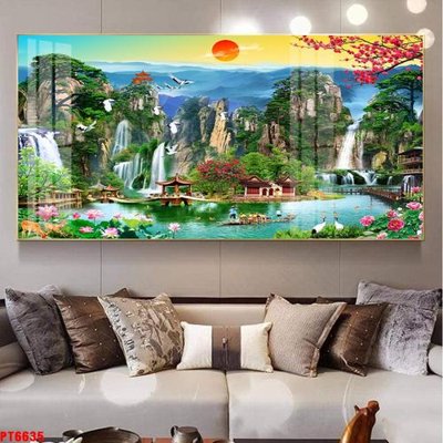 File gốc Tranh sơn thủy thác nước PT6635 (dành cho quảng cáo)