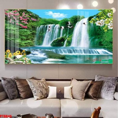 File PSD Tranh sơn thủy thác nước PT6645 (nguyên bản) cho thiết kế