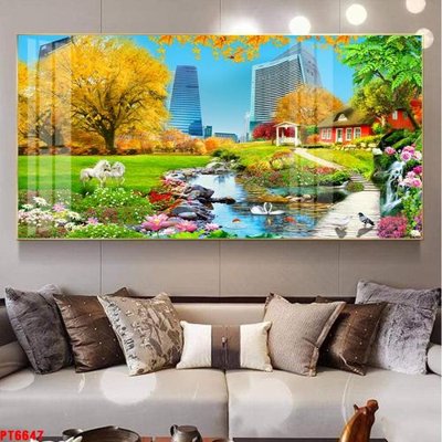 File tranh Tranh sơn thủy thác nước PT6647 (ảnh gốc) sắc nét hoàn hảo