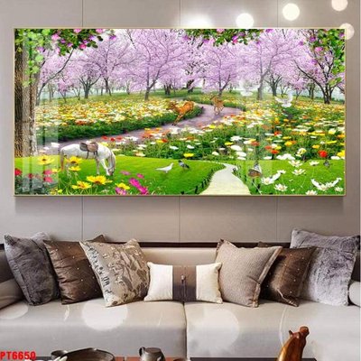 File tranh Tranh sơn thủy thác nước PT6650 (gốc) chủ đề thành phố