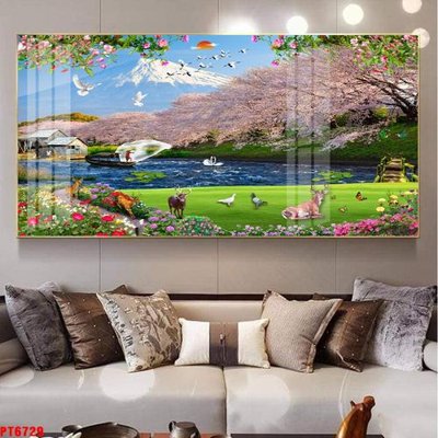 File in ấn Tranh sơn thủy thác nước PT6729 (bản gốc) từ file gốc