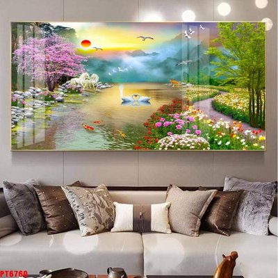 Tải file gốc Tranh sơn thủy thác nước PT6760 (in khổ lớn) quảng cáo