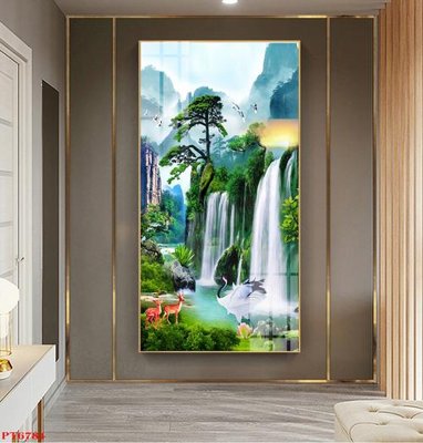 Tải file gốc Tranh sơn thủy thác nước PT6784 (bản PSD) đầy đủ layer