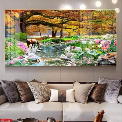 File in ấn Tranh sơn thủy thác nước PT6926 (bản gốc) cao cấp