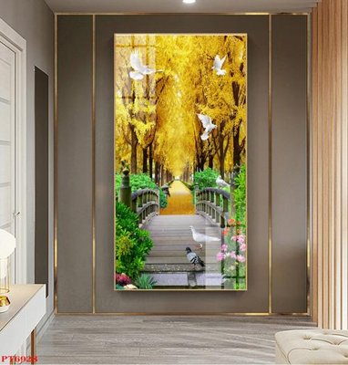 Tải file Tranh sơn thủy thác nước PT6928 (PSD) cho in tranh 3D