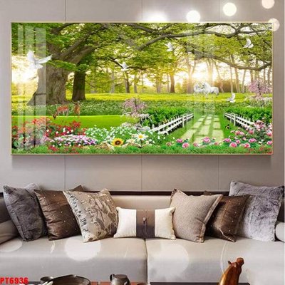 File tranh Tranh sơn thủy thác nước PT6936 (ảnh gốc) độc quyền