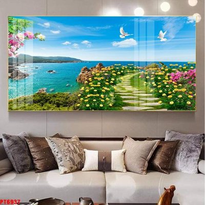 File gốc Tranh sơn thủy thác nước PT6937 (phong cách) tối giản