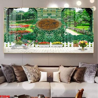 File gốc Tranh sơn thủy thác nước PT6946 (chuẩn màu) cho in offset