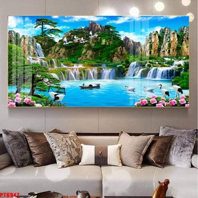 File gốc Tranh sơn thủy thác nước PT6947 (PNG) chất lượng cao