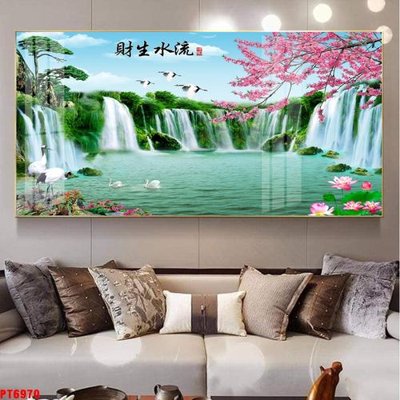Tải file Tranh sơn thủy thác nước PT6970 (PSD) cho in ấn quảng cáo