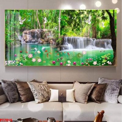 Download file tranh Tranh sơn thủy thác nước PT7015 (file gốc PSD)