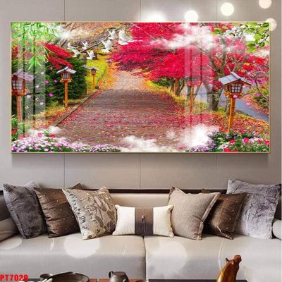 File PSD Tranh sơn thủy thác nước PT7029 (gốc) nhiều lớp (multi-layer)