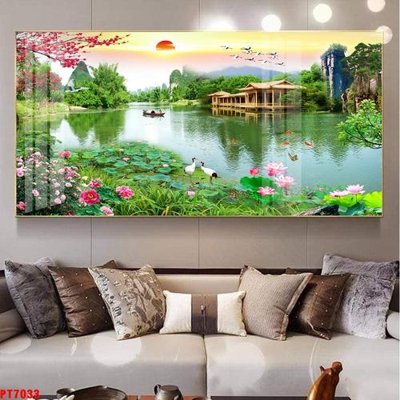 Tải file Tranh sơn thủy thác nước PT7033 (ảnh gốc) độ phân giải 300dpi