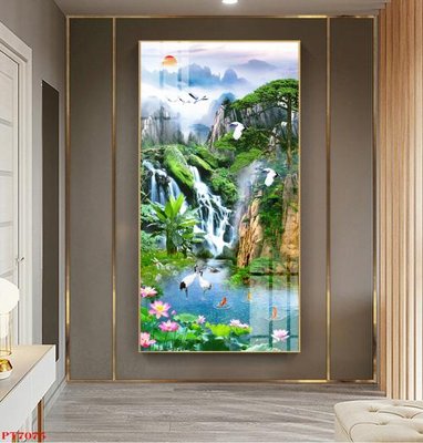 Tải về file gốc Tranh sơn thủy thác nước PT7075 (chuẩn in ấn)