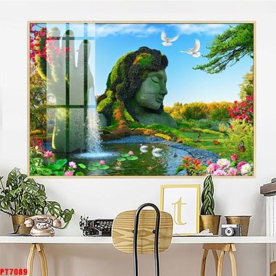 Tải file Tranh sơn thủy thác nước PT7089 (ảnh gốc) in gạch men