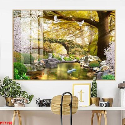 Tải về hình ảnh gốc Tranh sơn thủy thác nước PT7196 sắc nét