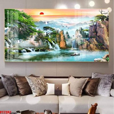 File gốc Tranh sơn thủy thác nước PT7267 (dành cho quảng cáo)