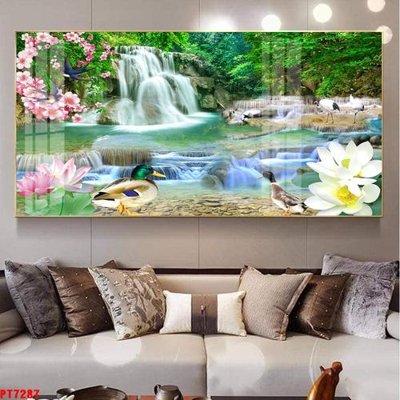 Mua file gốc Tranh sơn thủy thác nước PT7287 (in ấn) tại Filetranh.com