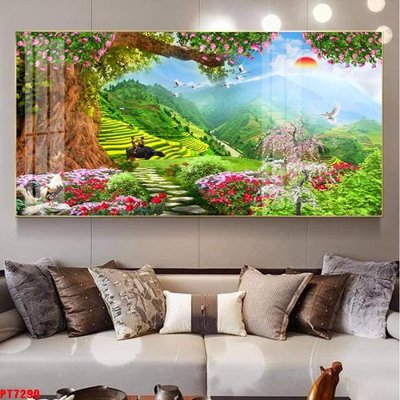 Tải file Tranh sơn thủy thác nước PT7290 (gốc) in ấn ngay lập tức