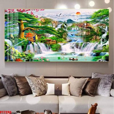 Tải file Tranh sơn thủy thác nước PT7293 (ảnh gốc) file AI/EPS
