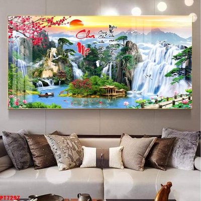 Mua file gốc Tranh sơn thủy thác nước PT7297 (chất lượng) tại Filetranh.com