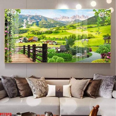 File tranh Tranh sơn thủy thác nước PT7323 (gốc) in film