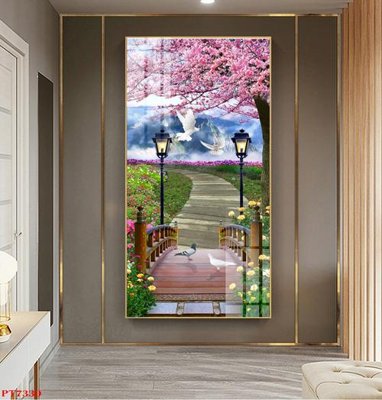 File PSD Tranh sơn thủy thác nước PT7330 (bản gốc) độ phân giải cao