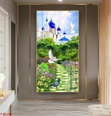 Download file gốc Tranh sơn thủy thác nước PT7331 (in lụa) nghệ thuật