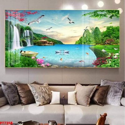 File gốc Tranh sơn thủy thác nước PT7358 (PNG) trong suốt (transparent)