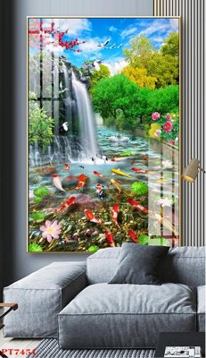 Download file Tranh sơn thủy thác nước PT7451 (chuẩn in) chất lượng cao