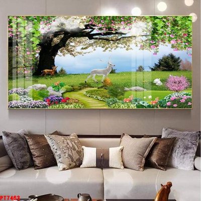 File gốc Tranh sơn thủy thác nước PT7463 (ảnh rõ nét) để in