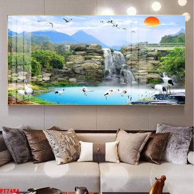 Tải về file gốc Tranh sơn thủy thác nước PT7484 (dùng cho in quảng cáo)