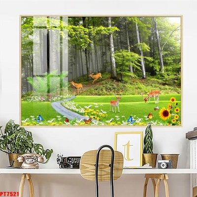 File tranh Tranh sơn thủy thác nước PT7521 (gốc) chủ đề trừu tượng